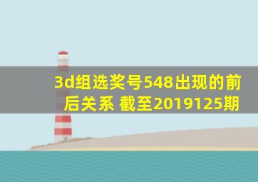 3d组选奖号548出现的前后关系 截至2019125期